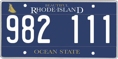 RI license plate 982111
