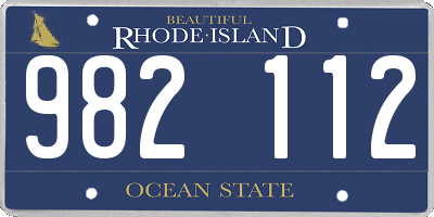 RI license plate 982112