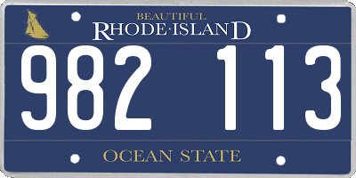 RI license plate 982113