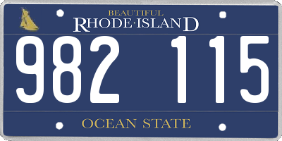 RI license plate 982115