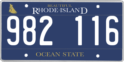 RI license plate 982116