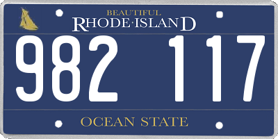 RI license plate 982117