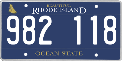 RI license plate 982118