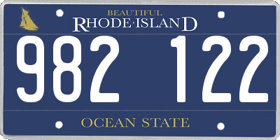 RI license plate 982122
