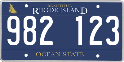 RI license plate 982123