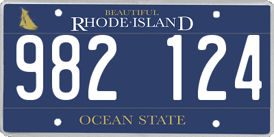 RI license plate 982124