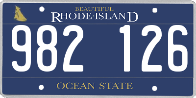 RI license plate 982126