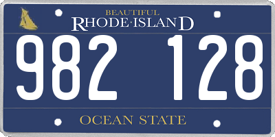 RI license plate 982128