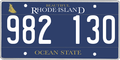RI license plate 982130