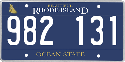 RI license plate 982131