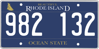 RI license plate 982132