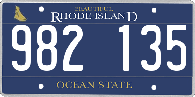 RI license plate 982135