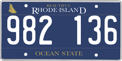 RI license plate 982136