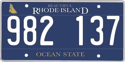 RI license plate 982137