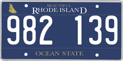 RI license plate 982139