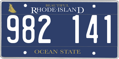 RI license plate 982141