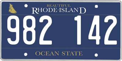 RI license plate 982142