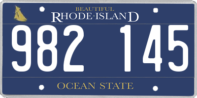 RI license plate 982145