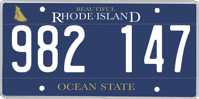 RI license plate 982147