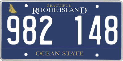 RI license plate 982148