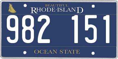 RI license plate 982151