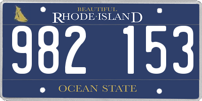 RI license plate 982153