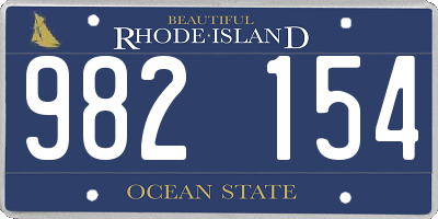 RI license plate 982154