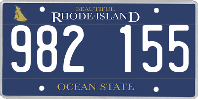 RI license plate 982155