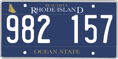 RI license plate 982157