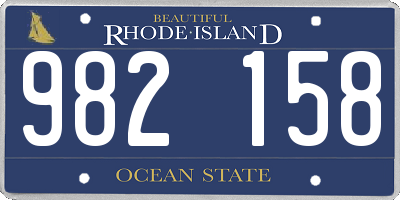 RI license plate 982158