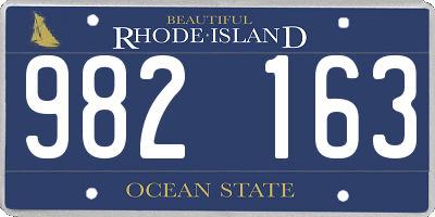 RI license plate 982163