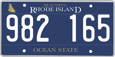 RI license plate 982165
