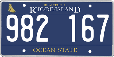 RI license plate 982167