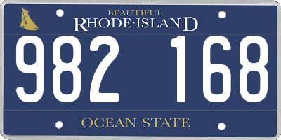 RI license plate 982168