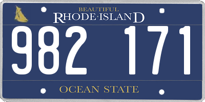 RI license plate 982171