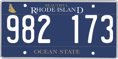 RI license plate 982173