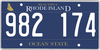 RI license plate 982174