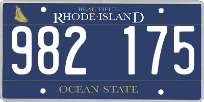 RI license plate 982175