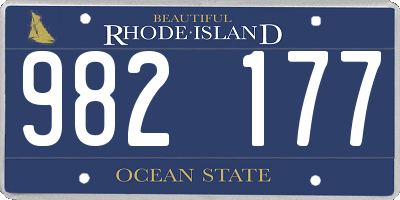 RI license plate 982177