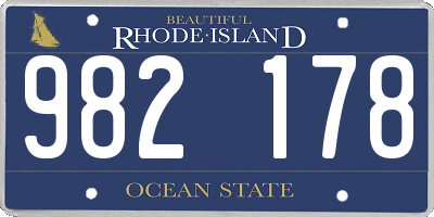 RI license plate 982178