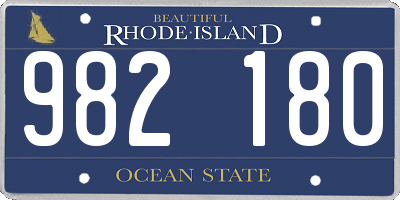 RI license plate 982180