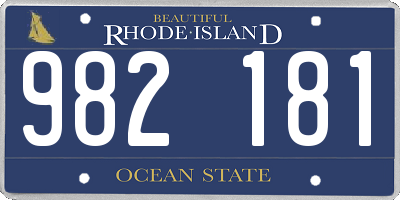 RI license plate 982181