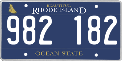 RI license plate 982182