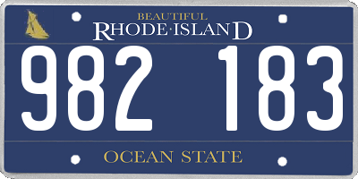 RI license plate 982183