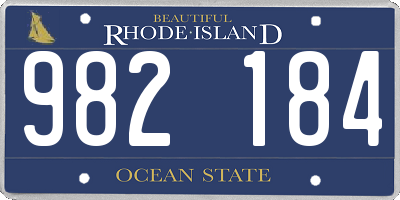 RI license plate 982184