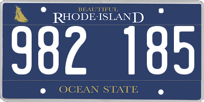 RI license plate 982185