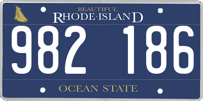 RI license plate 982186