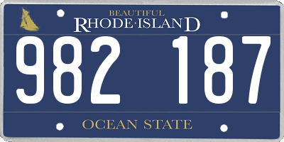 RI license plate 982187