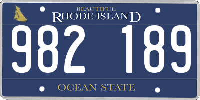 RI license plate 982189