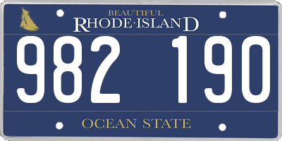 RI license plate 982190